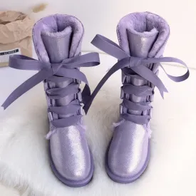 21 RIBBON Leather Snow Boots