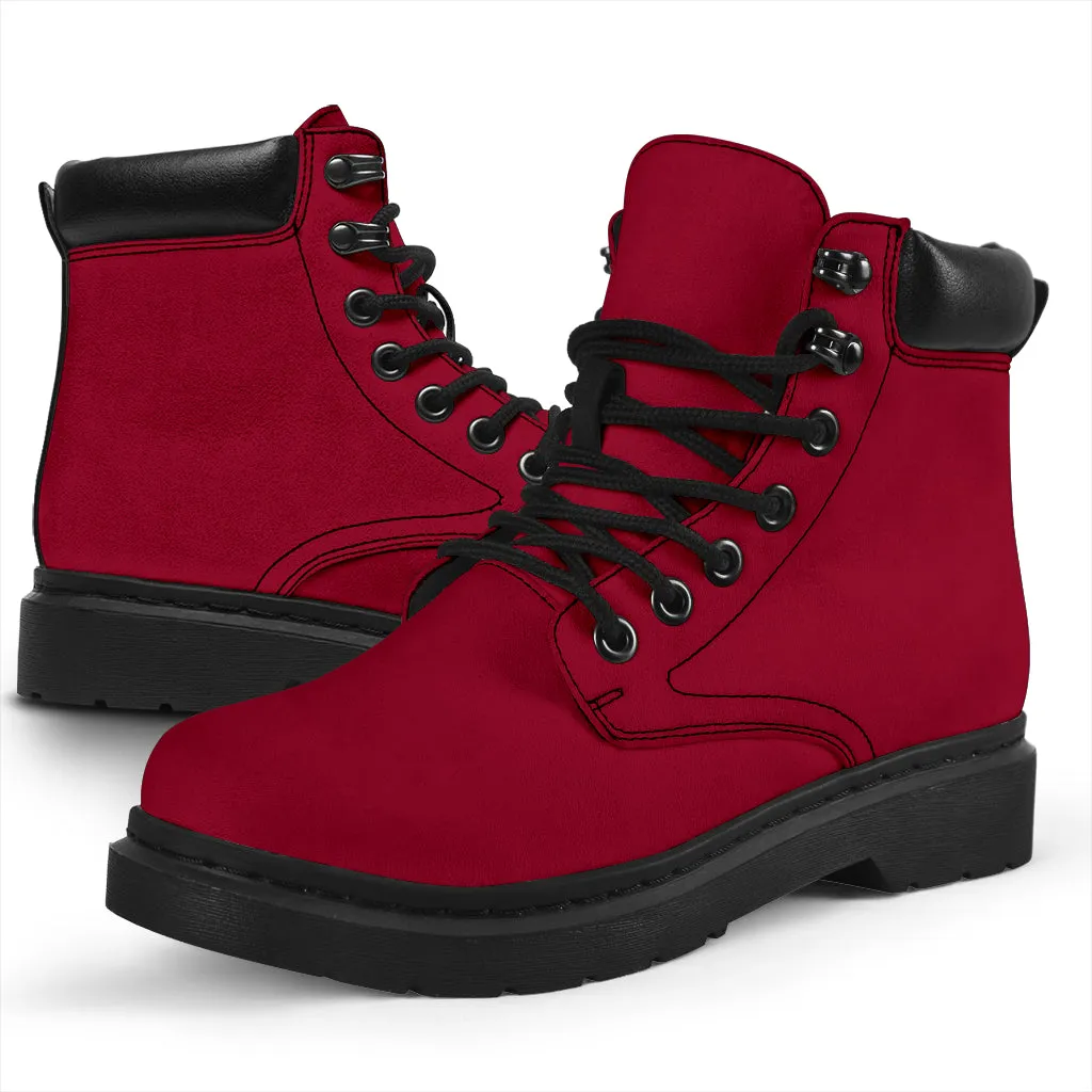 All-Season Boots_Burgundy_ Micro-Suede