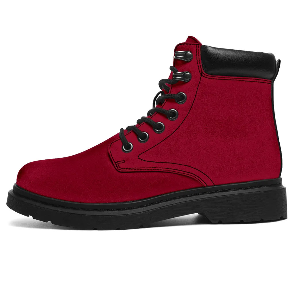 All-Season Boots_Burgundy_ Micro-Suede