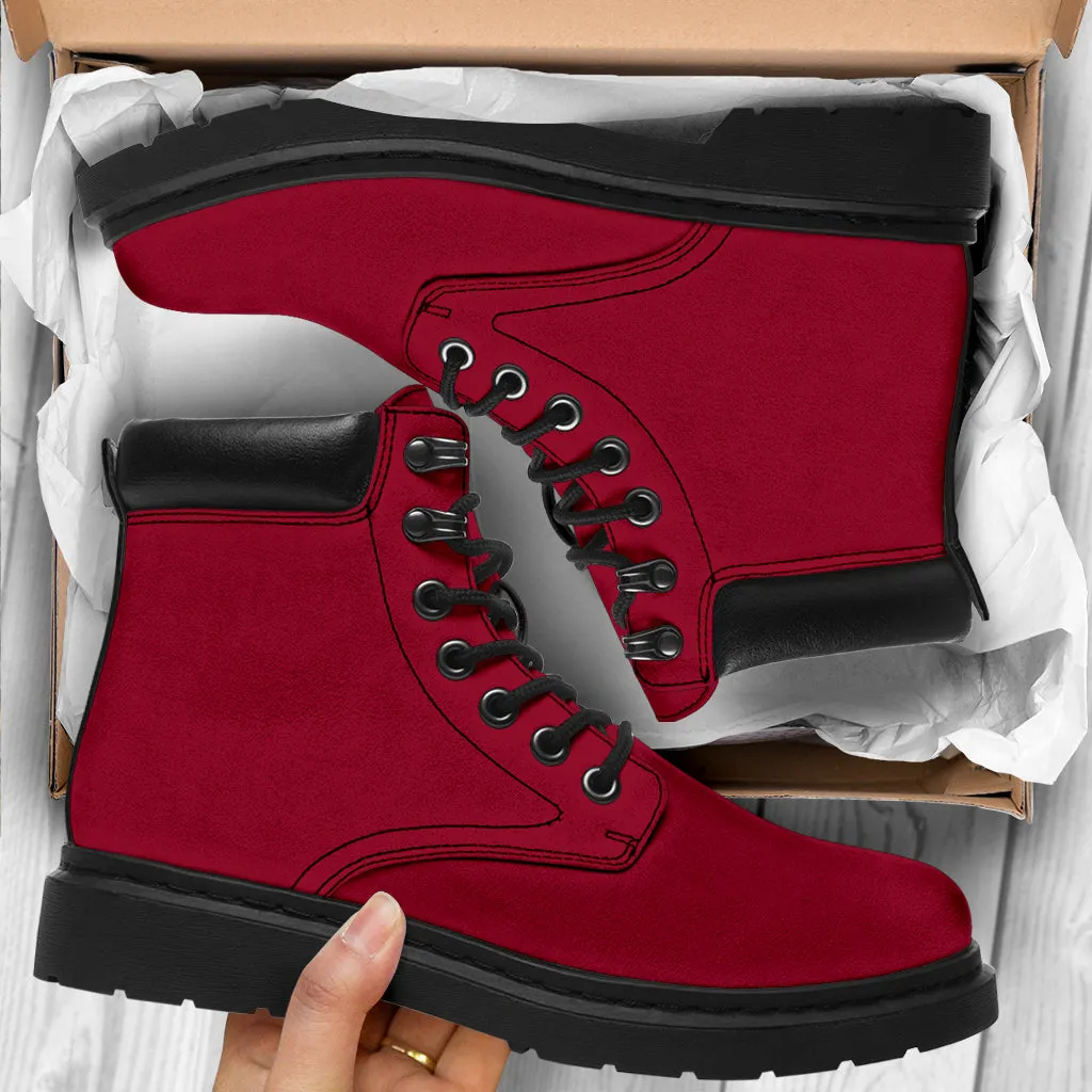 All-Season Boots_Burgundy_ Micro-Suede