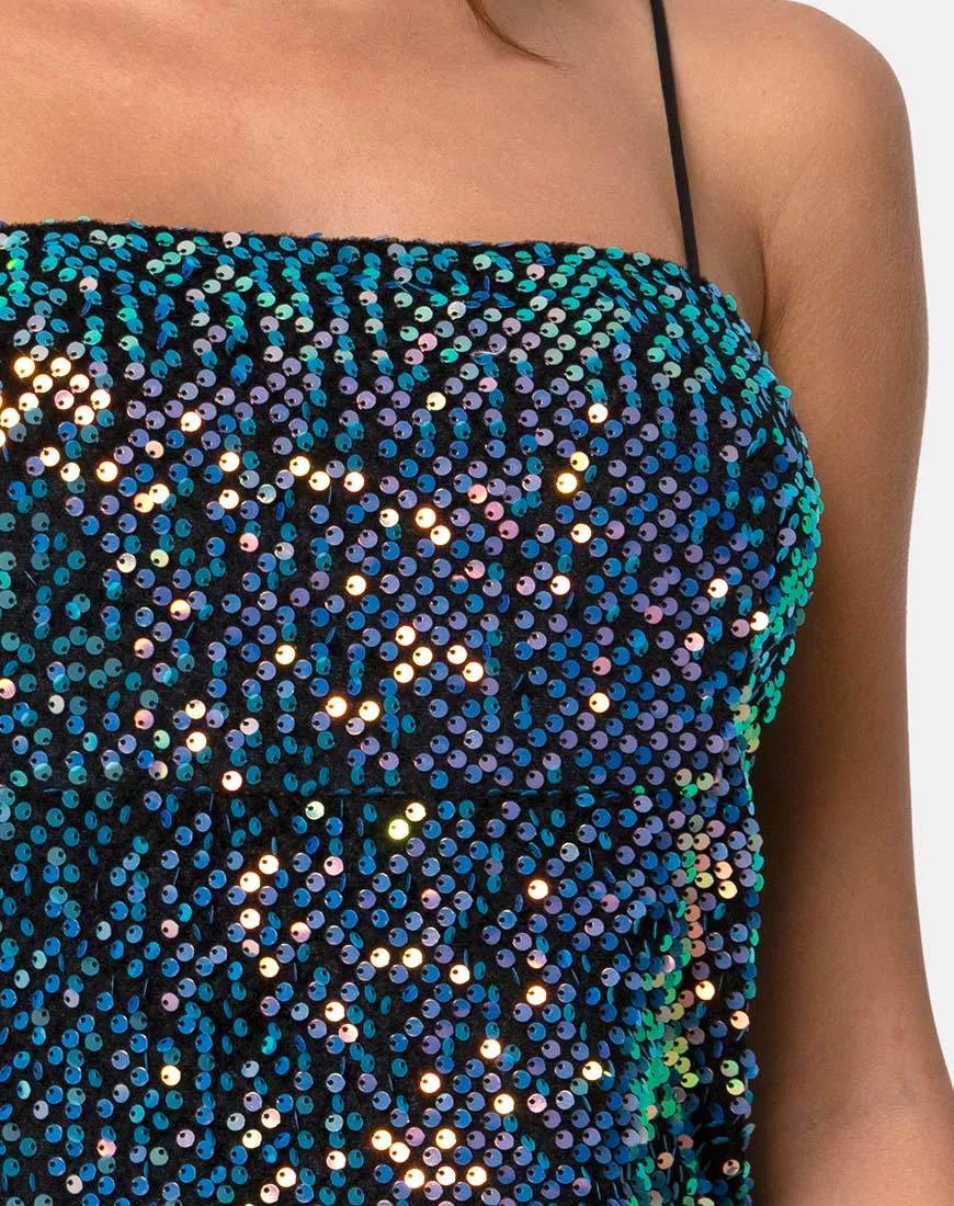 Cecile Dress in Velvet Opal Shine Sequin