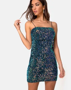 Cecile Dress in Velvet Opal Shine Sequin