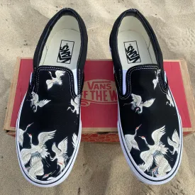 Flying Cranes - Custom Slip Ons - Custom Vans Shoes