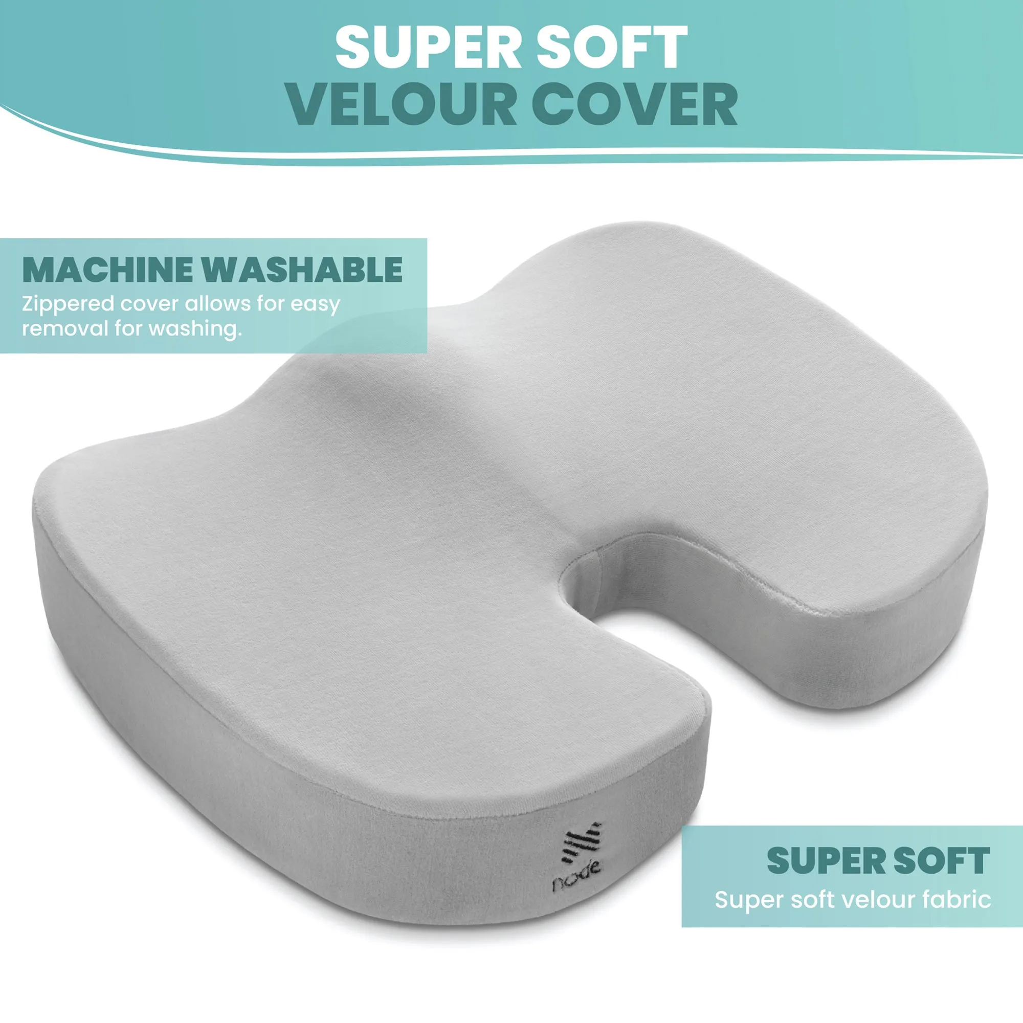 Gel-Enhanced Memory Foam Ergonomic Seat Cushion by Node