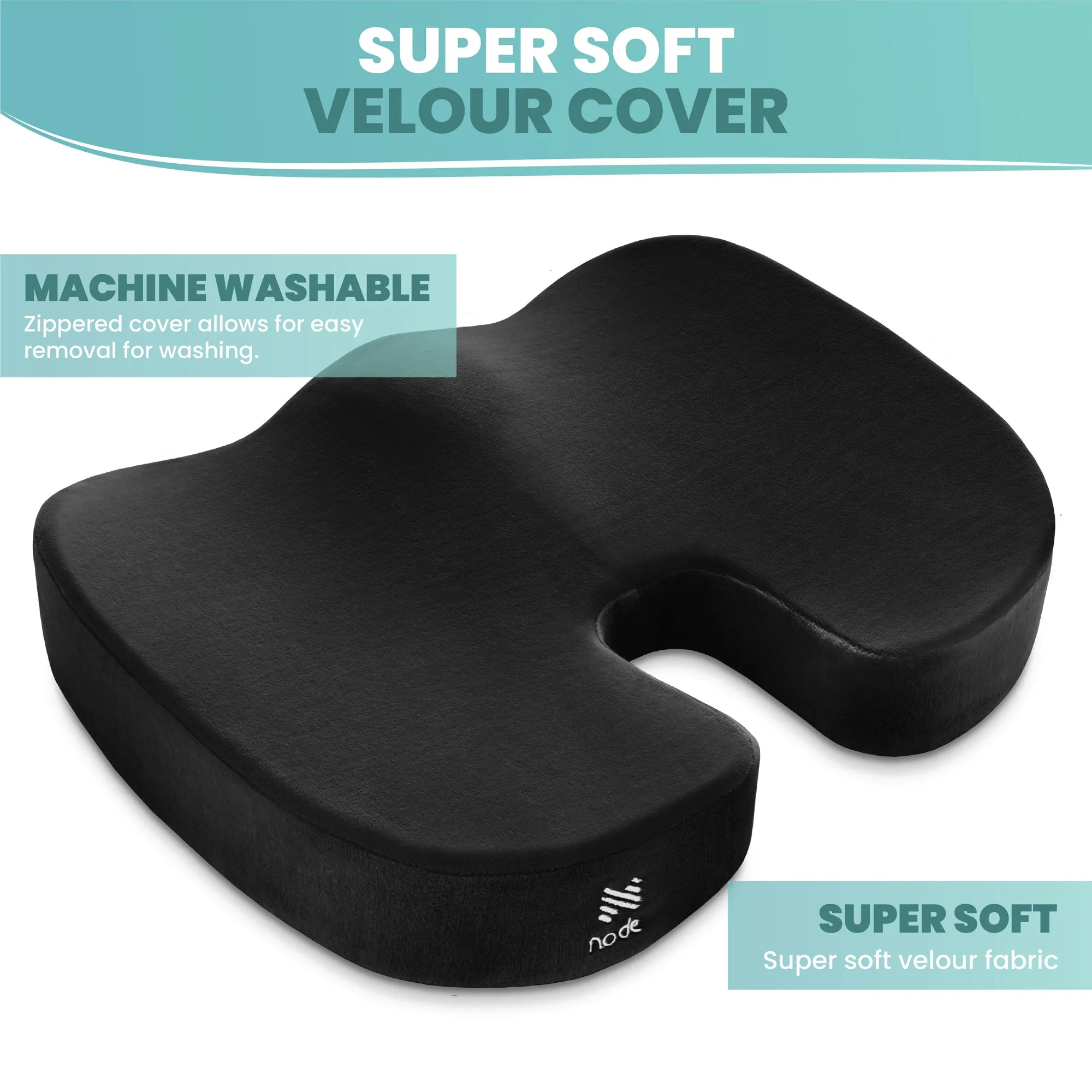 Gel-Enhanced Memory Foam Ergonomic Seat Cushion by Node