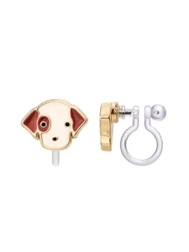 GirlNation Cutie Clip On Earrings - Perky Puppy