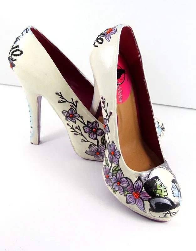 Hand-Painted Swarovski Crystal Frankenstein Heels