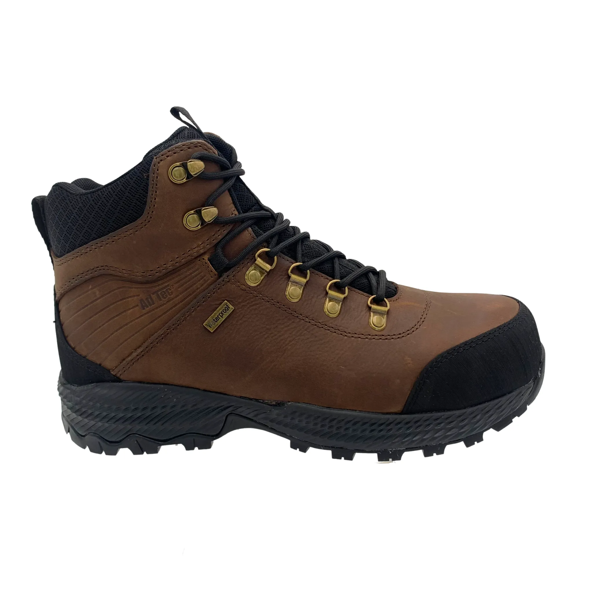 Men 6" Brown Tumbled Leather Waterproof Work Boot - KT1009