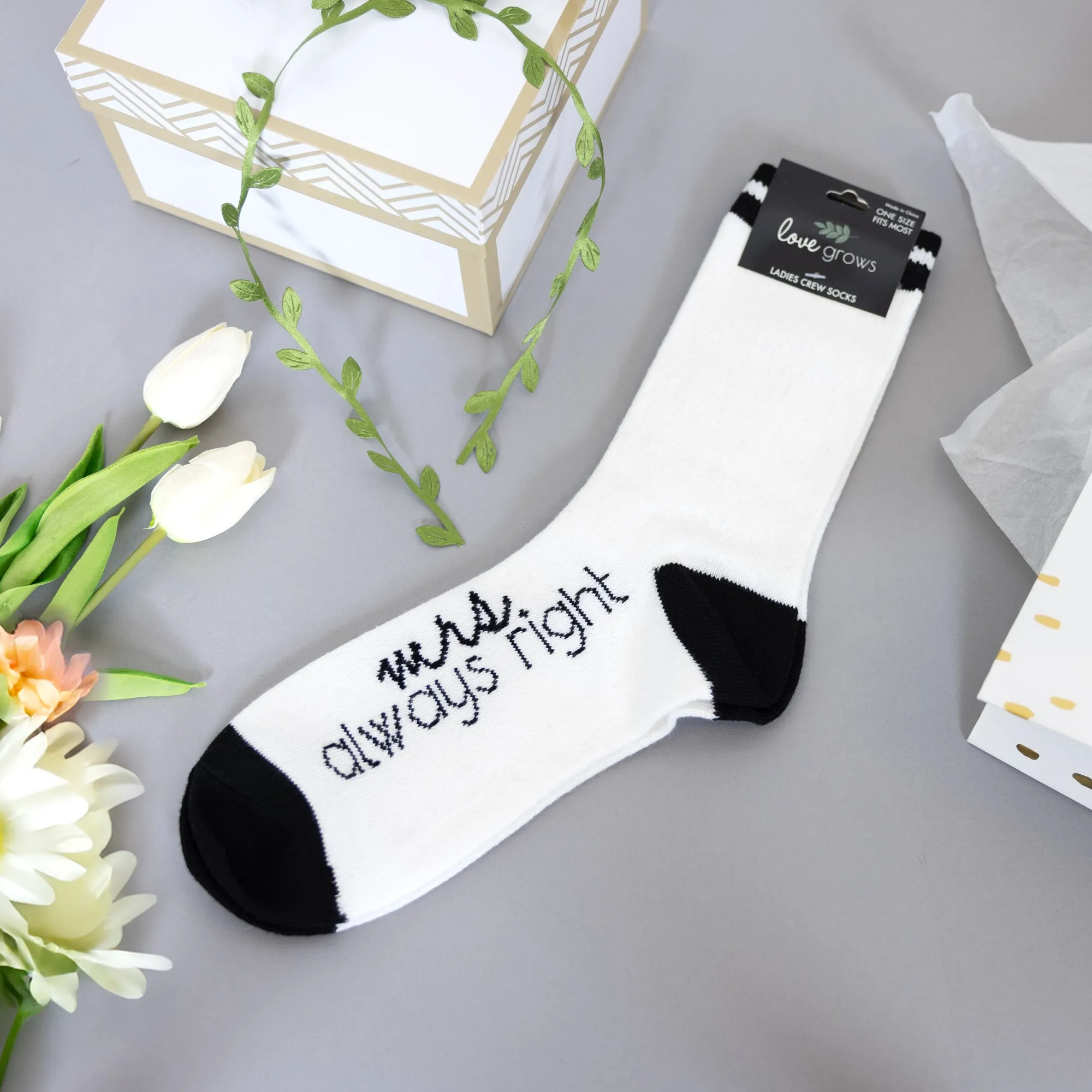 Mrs. Always Right Ladies Crew Sock