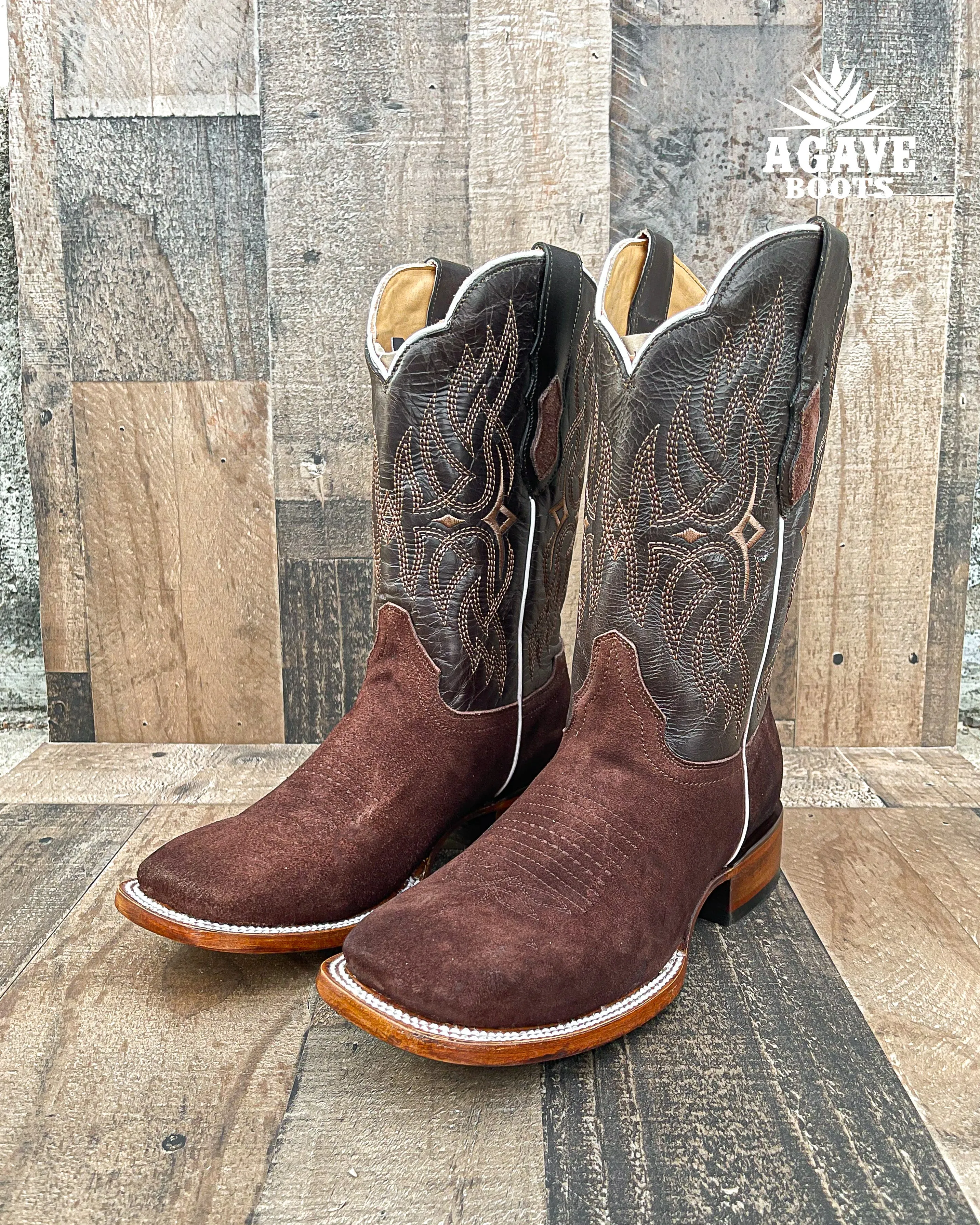 "ROUGH OUT" MOCHA | MEN SQUARE TOE WESTERN COWBOY BOOTS