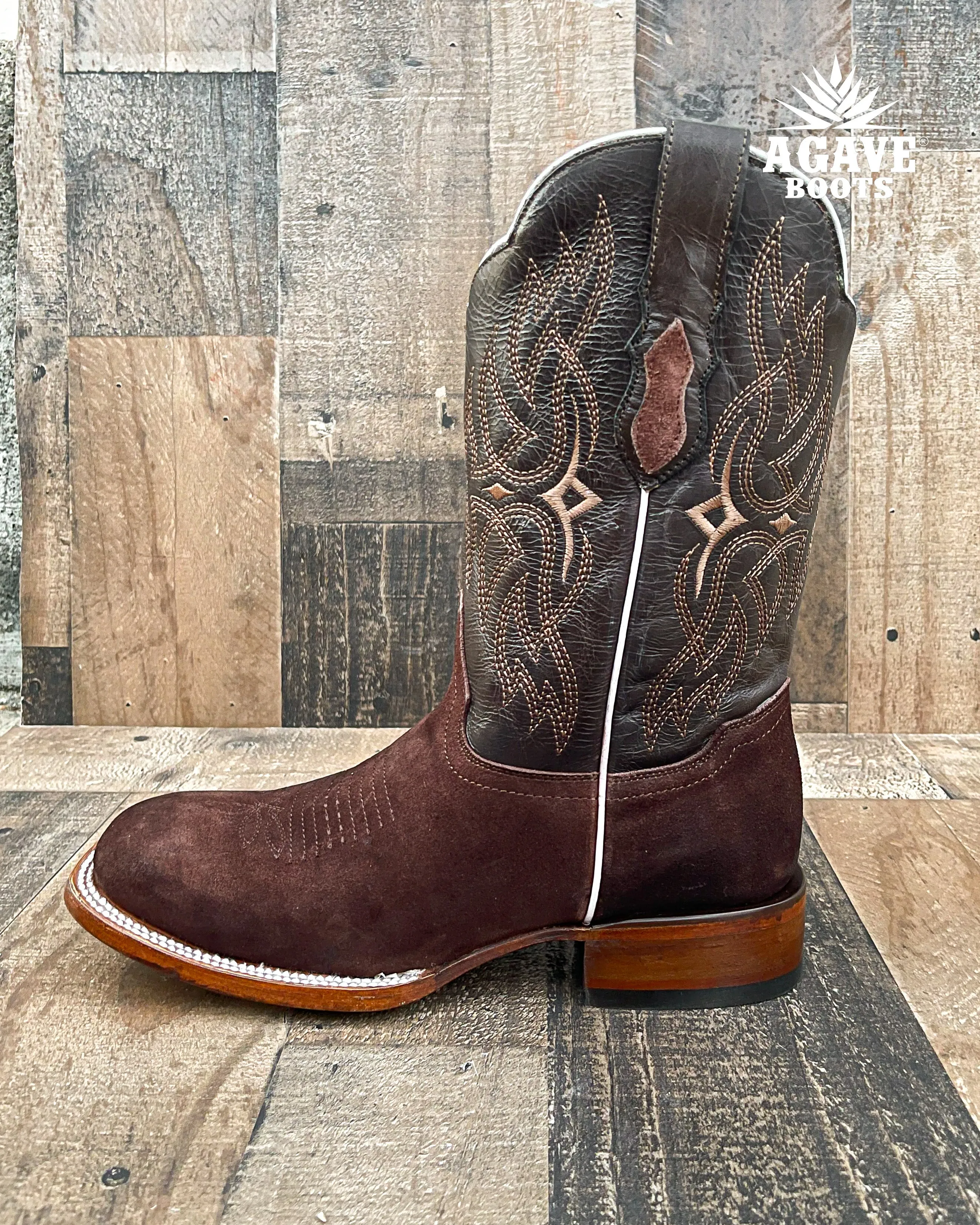 "ROUGH OUT" MOCHA | MEN SQUARE TOE WESTERN COWBOY BOOTS