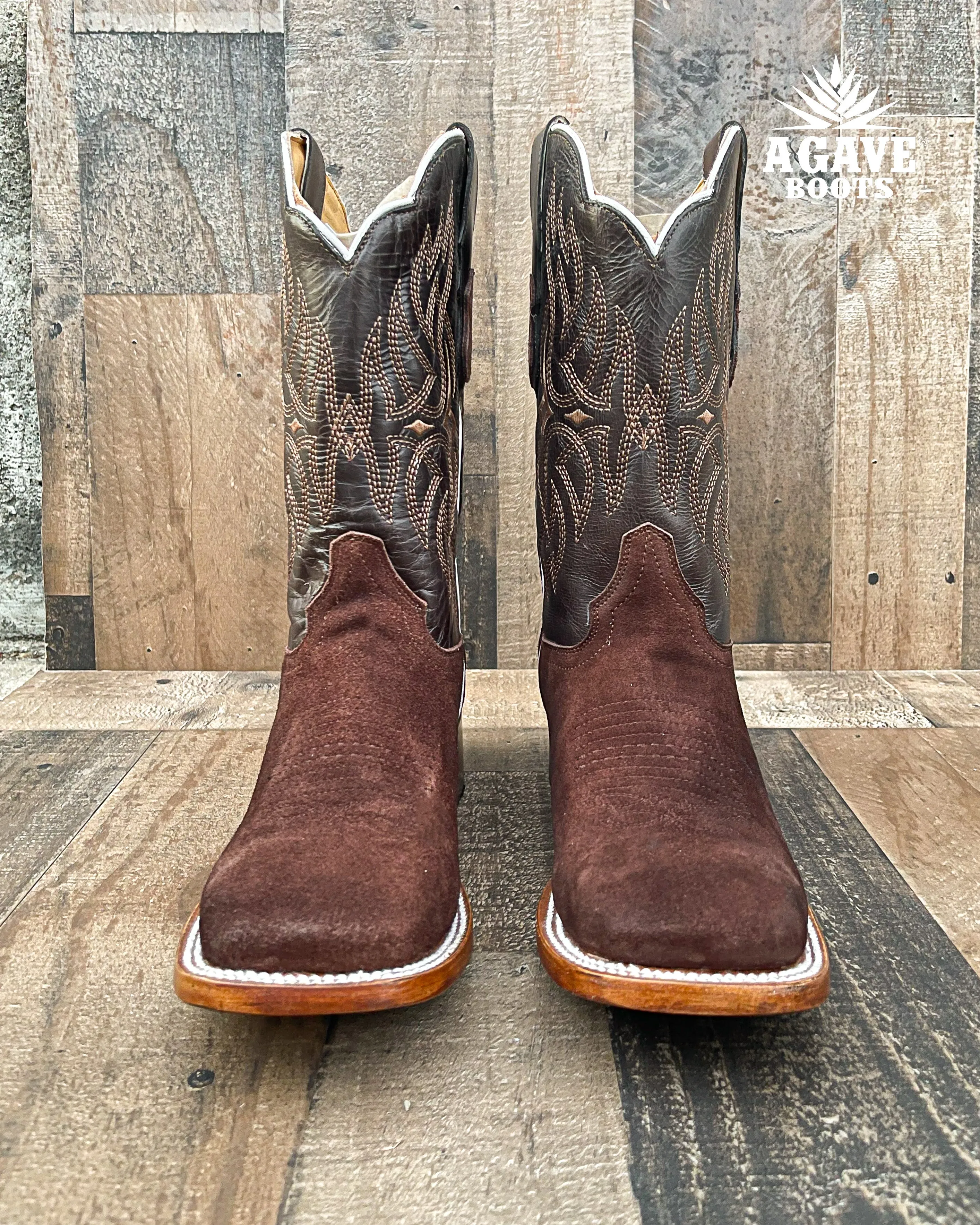 "ROUGH OUT" MOCHA | MEN SQUARE TOE WESTERN COWBOY BOOTS