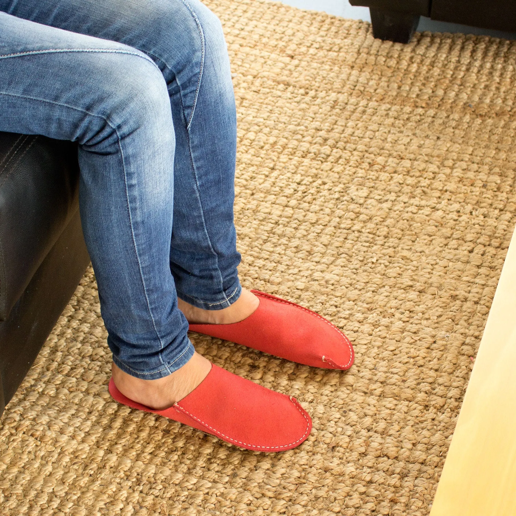 Red CP Slippers Minimalist