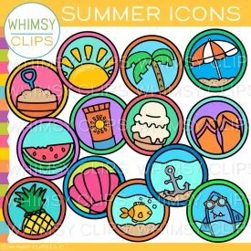 Summer Icons Clip Art