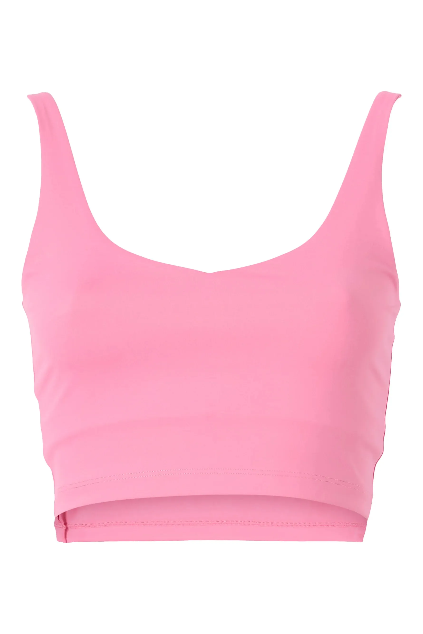 V-Neck Tempo Crop Bra in Carnation Pink