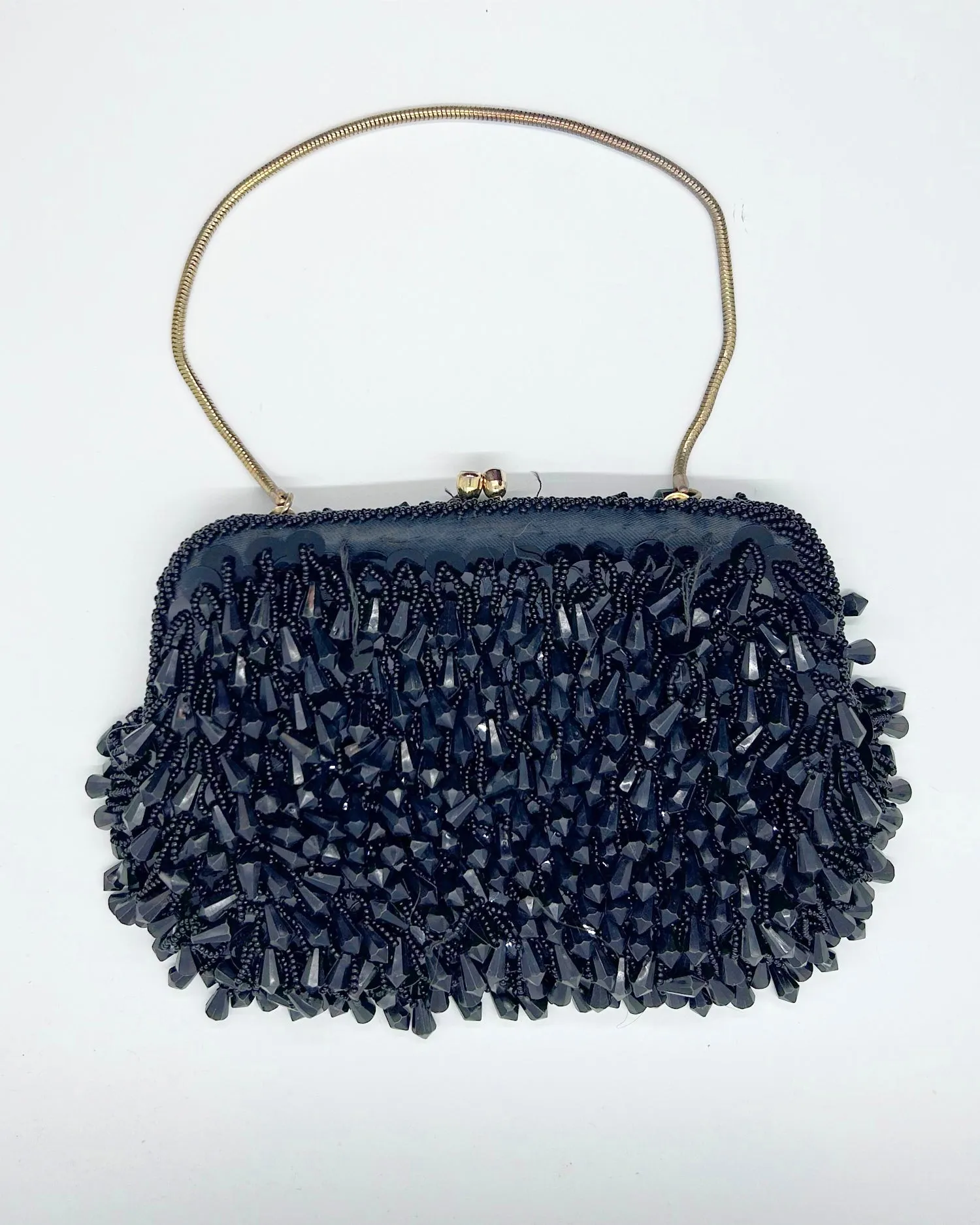 Vintage Black Beaded Walborg Riviere Evening Purse