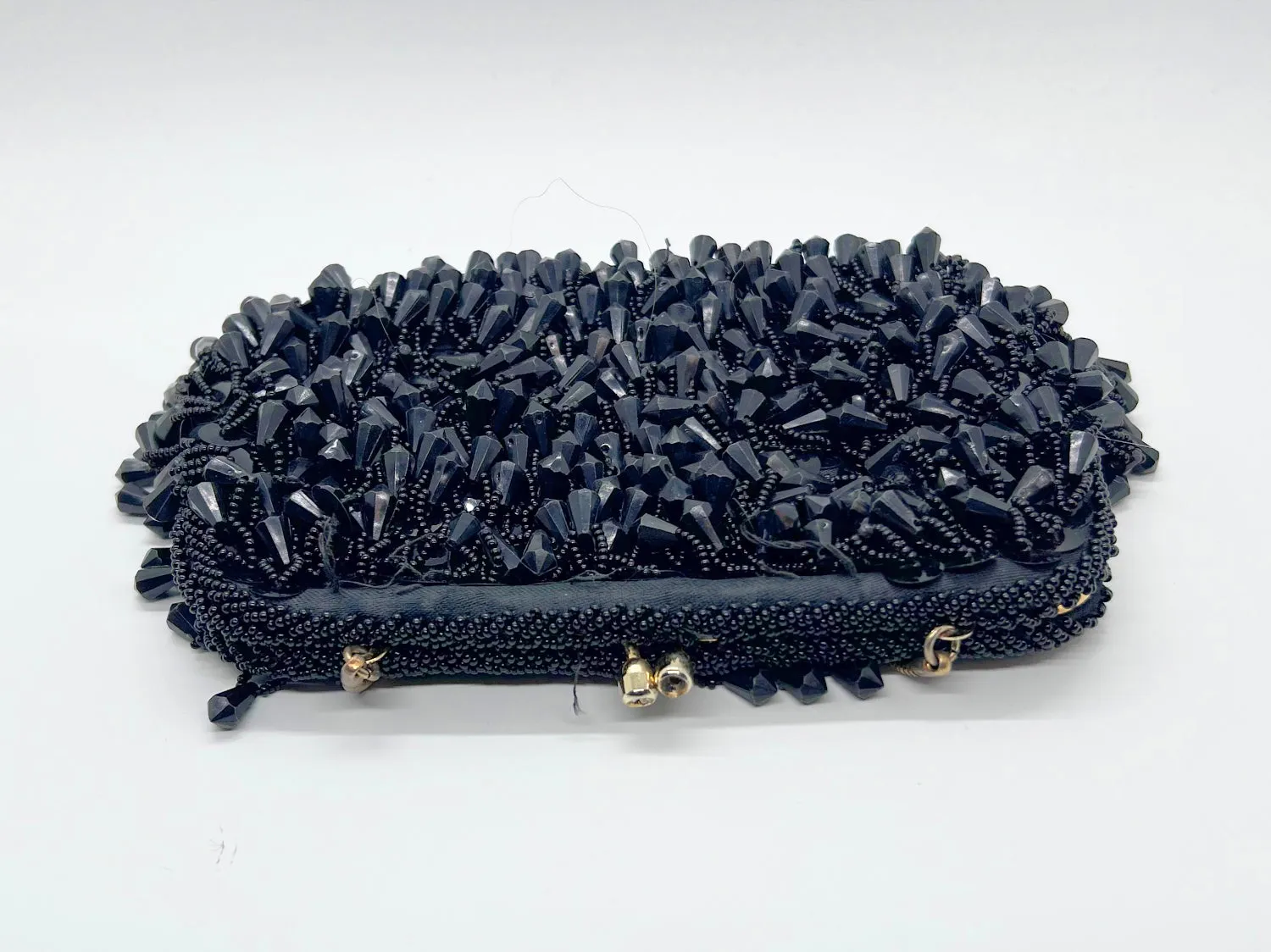 Vintage Black Beaded Walborg Riviere Evening Purse