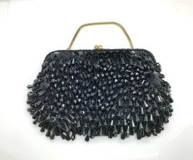 Vintage Black Beaded Walborg Riviere Evening Purse