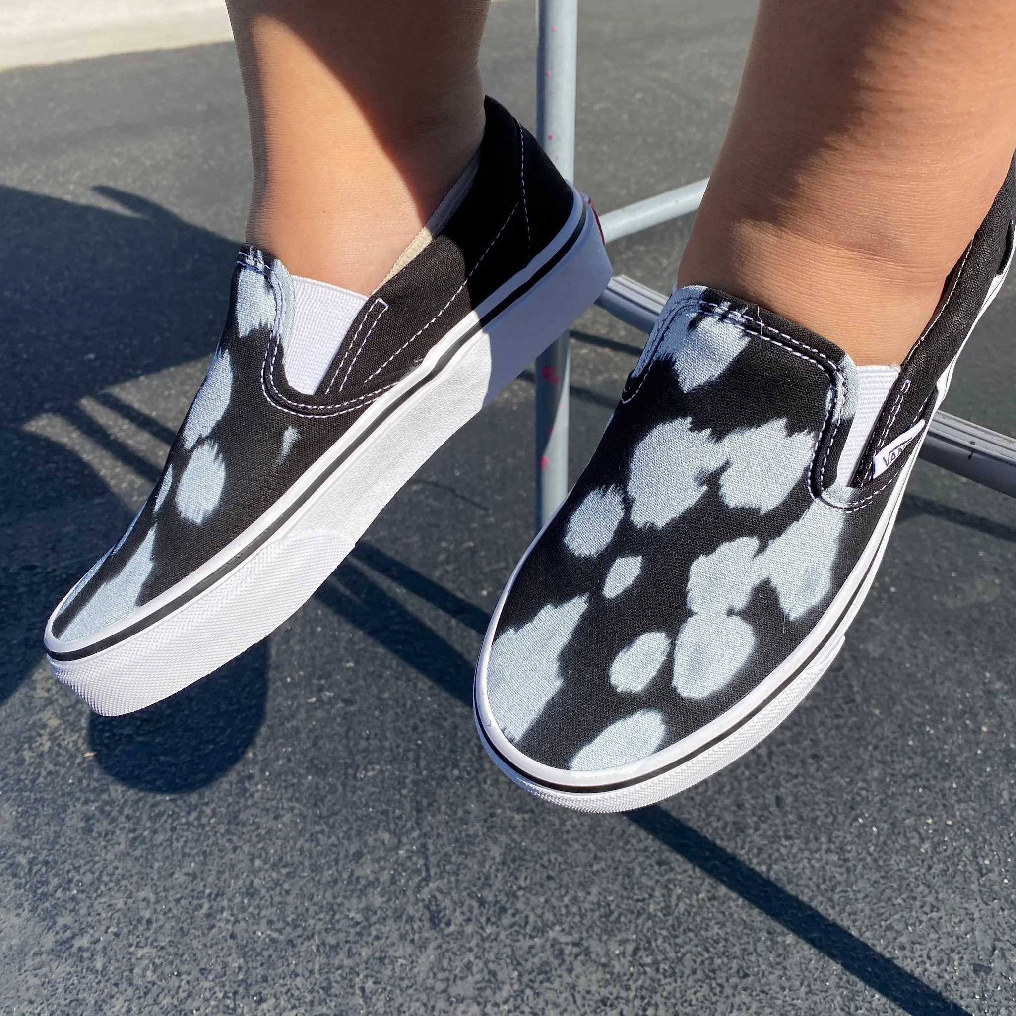 White Paint Splatter - Custom Slip Ons