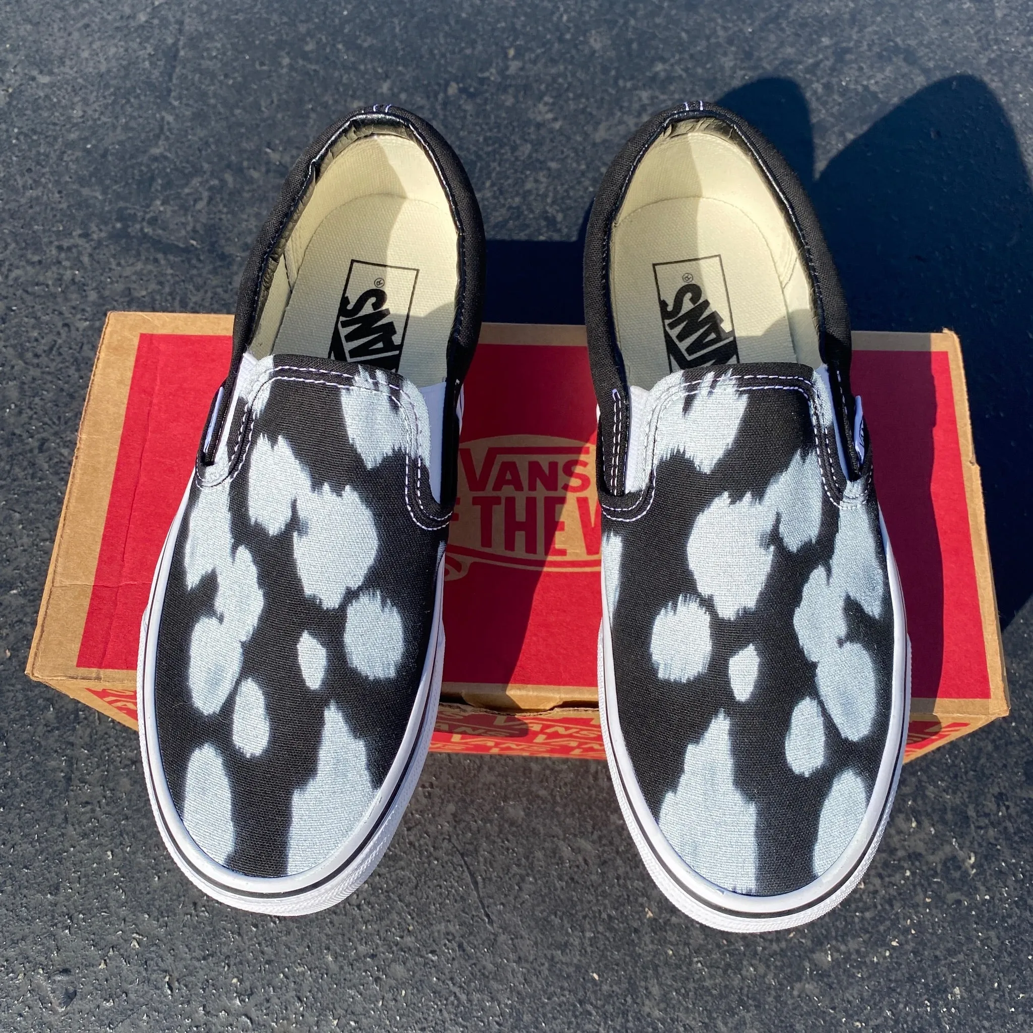 White Paint Splatter - Custom Slip Ons