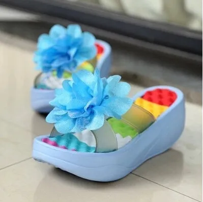 Women Slippers Summer Shoes Women Flip Flops Platform Slippers platform wedges fitness floral lady's slippers Shoes Woman ac63