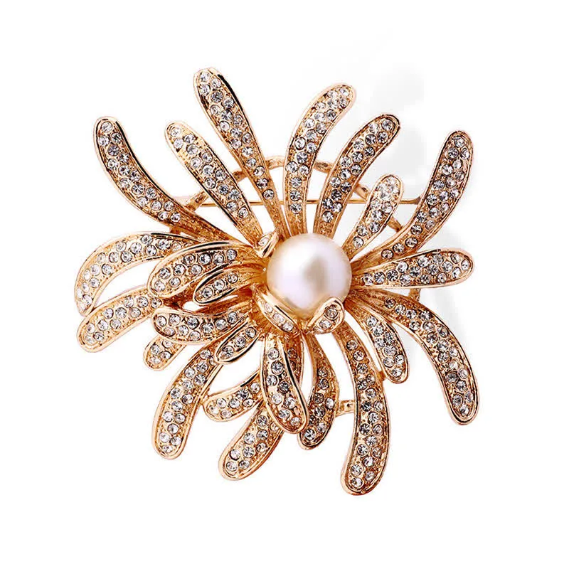 Women's Coralline Floral Pearl Brooch