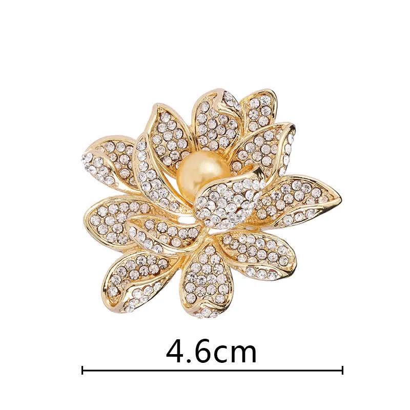 Women's Temperament Bead Lotus Brooch